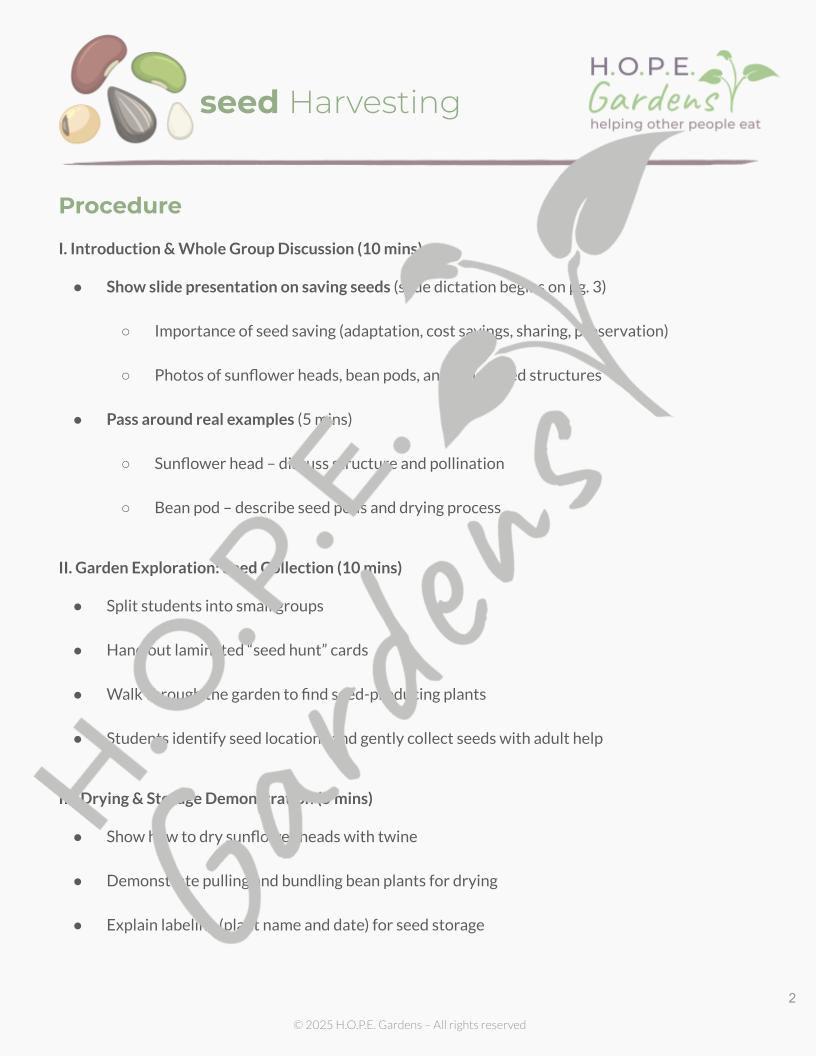Seed Harvesting (Digital Download)