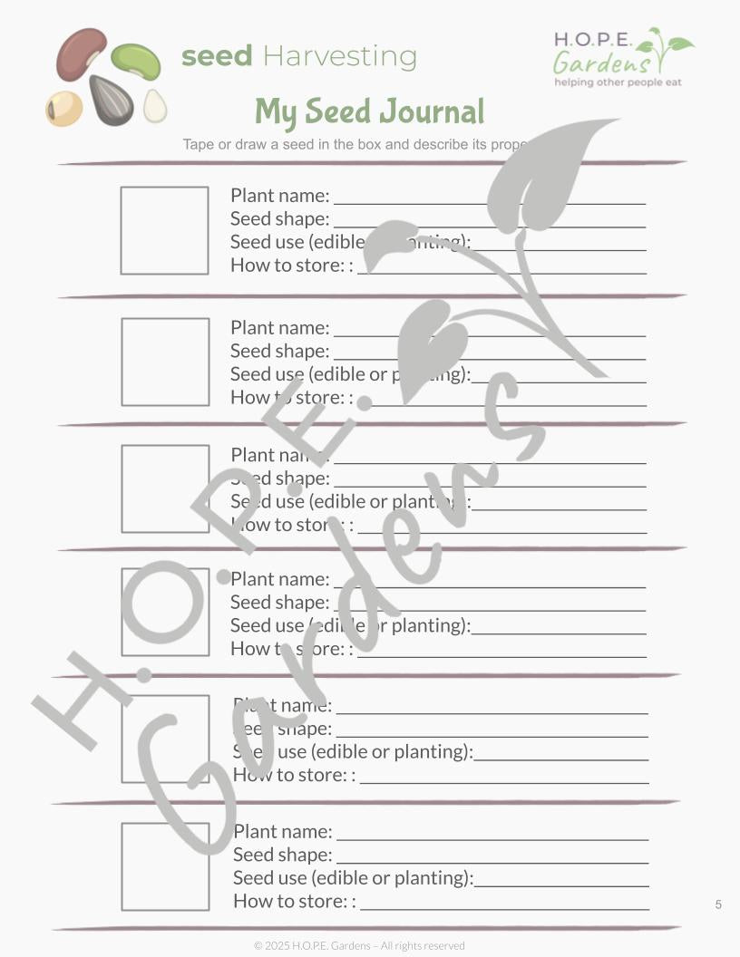 Seed Harvesting (Digital Download)
