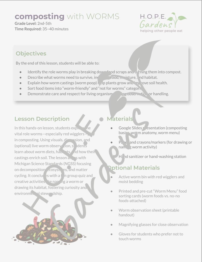 🪱 Worm Composting Lesson (Digital Download)