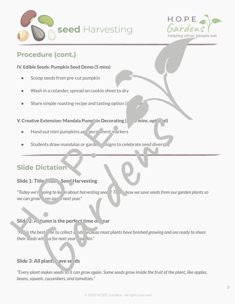 Seed Harvesting (Digital Download)